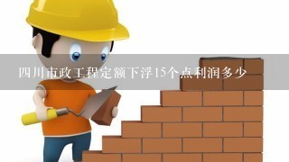 四川市政工程定额下浮15个点利润多少