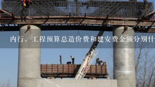 内行，工程预算总造价费和建安费金额分别什么意思？