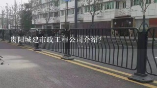 贵阳城建市政工程公司介绍？