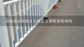 河南省市政优良工程是省级质量奖项吗