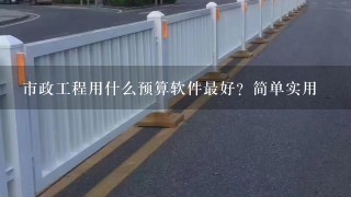 市政工程用什么预算软件最好？简单实用