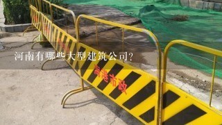 河南有哪些大型建筑公司？