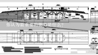 你认为最重要的能力是什么？